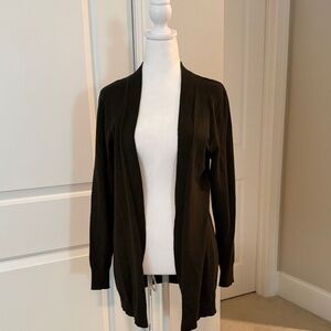 Women's deep Olive Green Open Front Cardigan